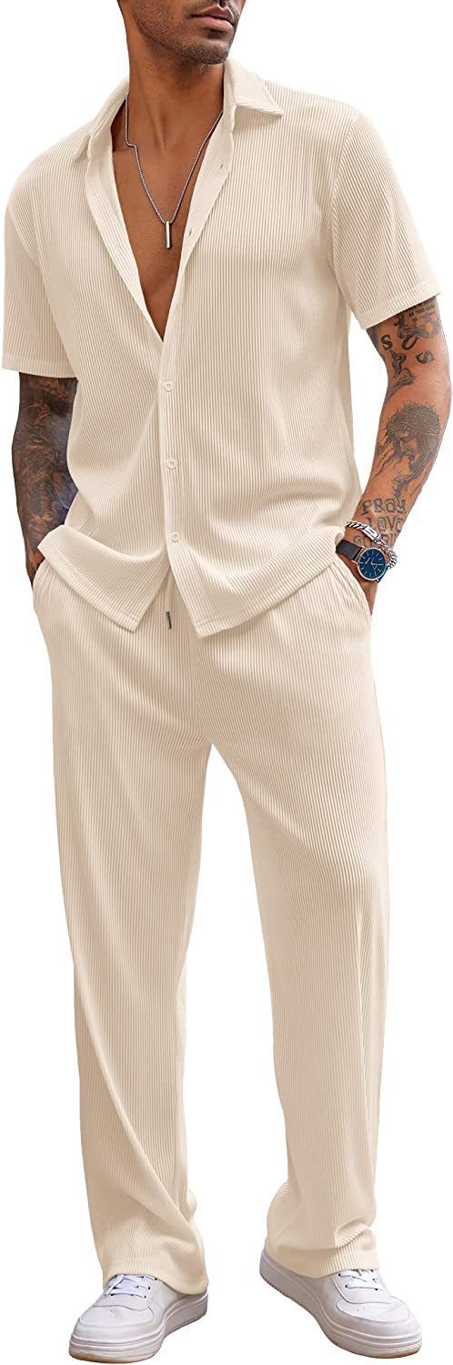 Solid Color Short-sleeved Trousers Loose Leisure Suit